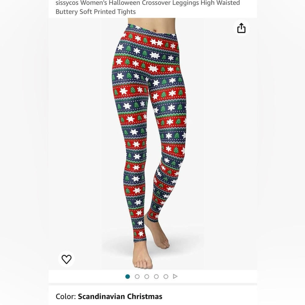 Sissycos. Size small-large. Christmas Scandinavian design. Buttery soft leggings